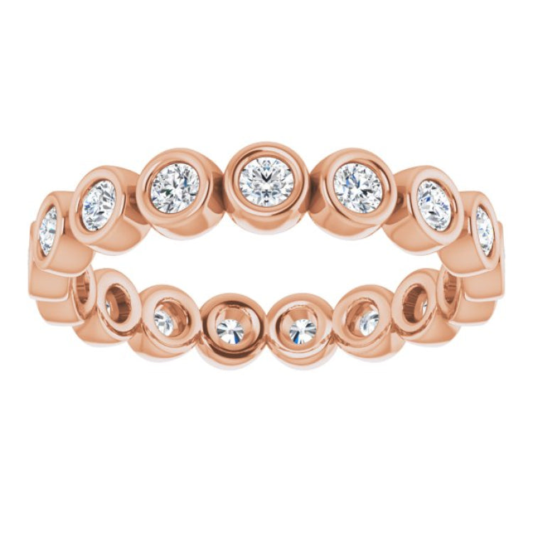 14K Rose 1/2 CTW Natural Diamond Eternity Band Size 5