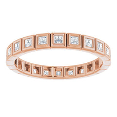 14K Rose 1/2 CTW Natural Diamond Eternity Band Size 6
