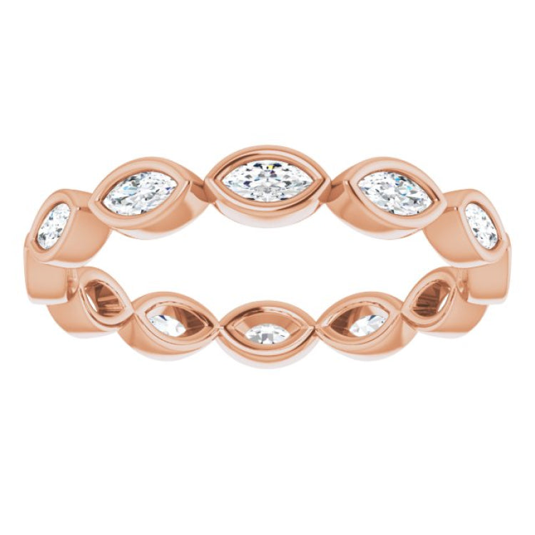 14K Rose 1/2 CTW Natural Diamond Eternity Band Size 6