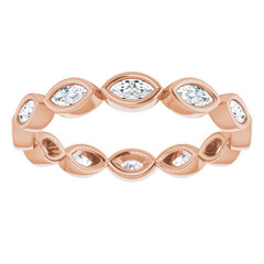 14K Rose 1/2 CTW Natural Diamond Eternity Band Size 6