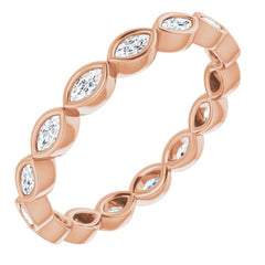 14K Rose 1/2 CTW Natural Diamond Eternity Band Size 6