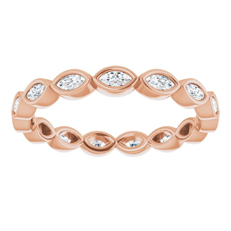 14K Rose 1/2 CTW Natural Diamond Eternity Band Size 6