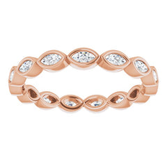 14K Rose 1/2 CTW Natural Diamond Eternity Band Size 6