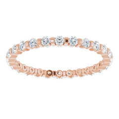 14K Rose 1/2 CTW Natural Diamond Eternity Band Size 6
