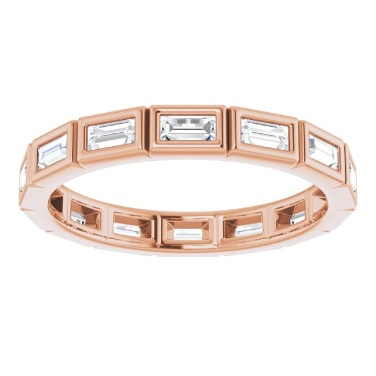 14K Rose 1/2 CTW Natural Diamond Eternity Band Size 6