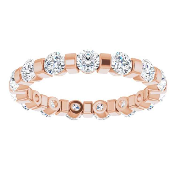 14K Rose 1 1/2 CTW Natural Diamond Eternity Band Size 6
