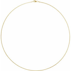 14K Yellow 1 mm Wheat 24" Chain
