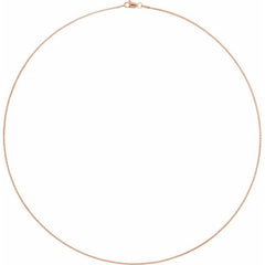 14K Rose 1 mm Wheat 18" Chain
