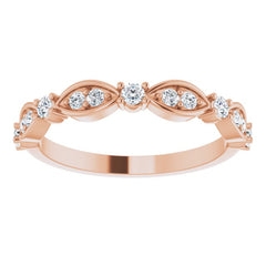 14K Rose 1/4 CTW Natural Diamond Anniversary Band