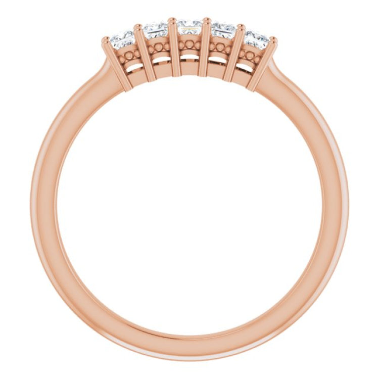 14K Rose 1/4 CTW Natural Diamond Anniversary Band