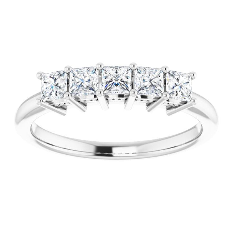 14K White 5/8 CTW Natural Diamond Anniversary Band