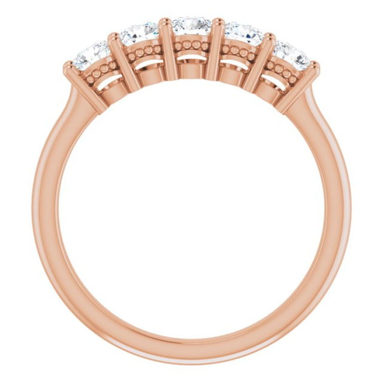 14K Rose 1/2 CTW Natural Diamond Anniversary Band