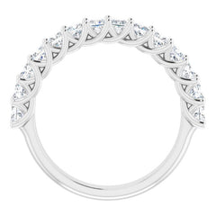 14K White 1 1/3 CTW Natural Diamond Anniversary Band