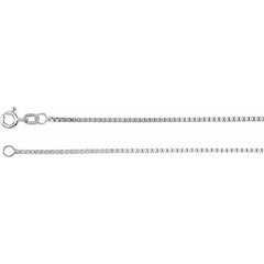 Rhodium-Plated Sterling Silver 1.3 mm Diamond-Cut Box 20" Chain