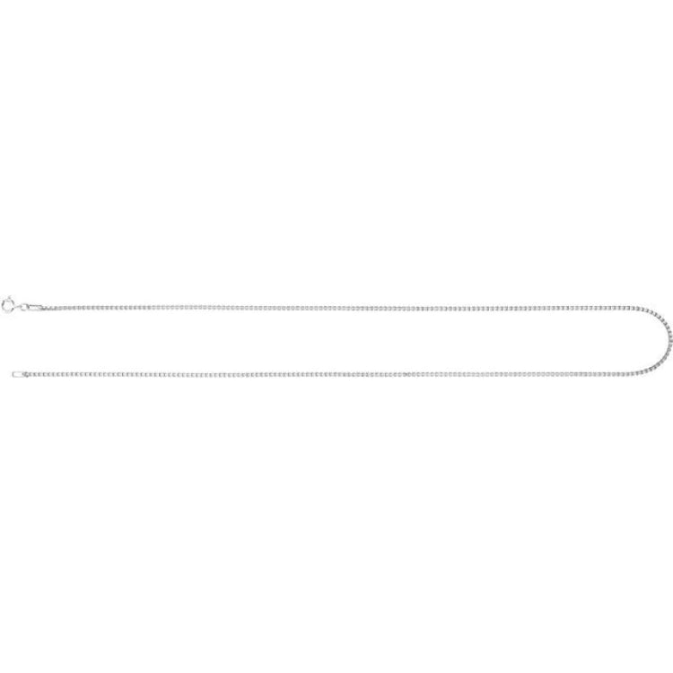 Rhodium-Plated Sterling Silver 1.3 mm Diamond-Cut Box 20" Chain