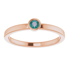 14K Rose 3 mm Natural Alexandrite Ring