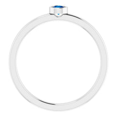 Platinum 3 mm Lab-Grown Blue Sapphire Ring