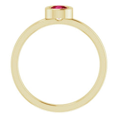 14K Yellow 4.5 mm Natural Ruby Ring