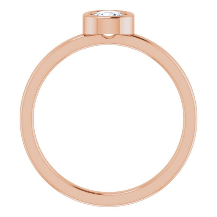 14K Rose 4.5 mm Natural White Sapphire Ring