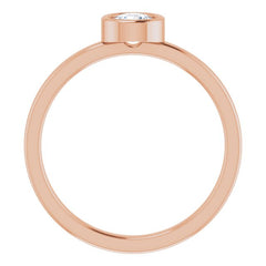 14K Rose 4.5 mm Natural White Sapphire Ring