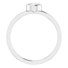 Platinum 4.5 mm Natural White Sapphire Ring
