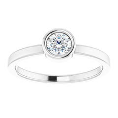 Platinum 4.5 mm Natural White Sapphire Ring