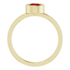 14K Yellow 5.5 mm Natural Mozambique Garnet Ring