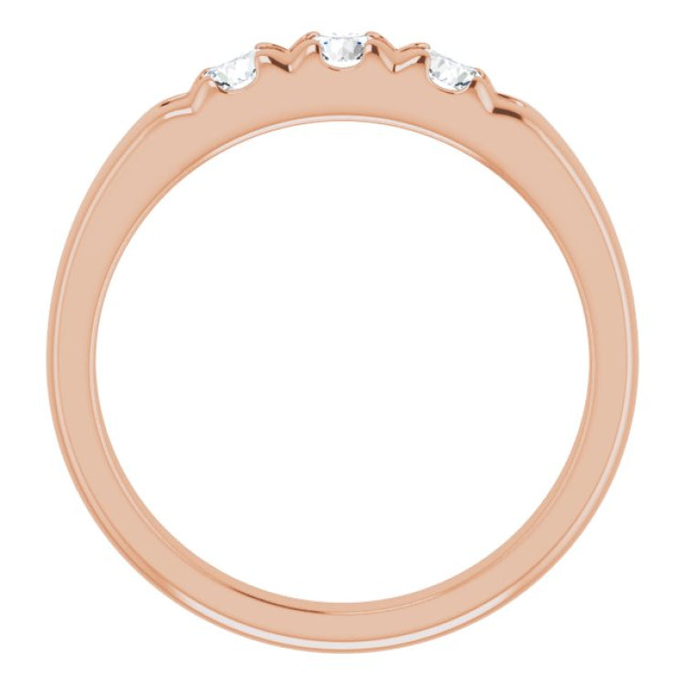 14K Rose 1/2 CTW Natural Diamond Anniversary Band