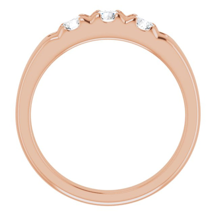 14K Rose 5/8 CTW Natural Diamond Anniversary Band