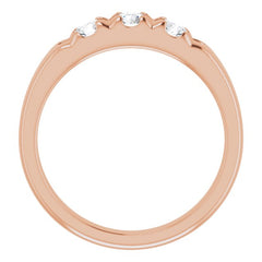 14K Rose 5/8 CTW Natural Diamond Anniversary Band