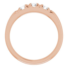 14K Rose 3/4 CTW Natural Diamond Anniversary Band