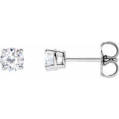 14K White Gold 4 mm Stuller Lab-Grown Moissanite Earrings