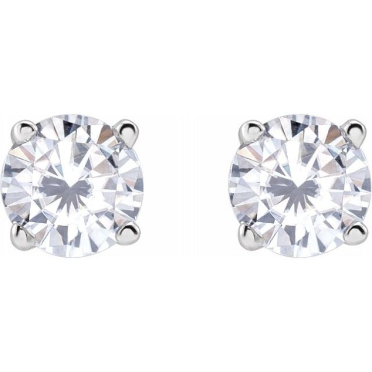 Sterling Silver 4 mm Stuller Lab-Grown Moissanite Stud Earrings