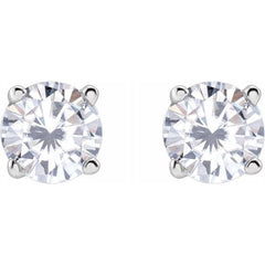 Sterling Silver 4 mm Stuller Lab-Grown Moissanite Stud Earrings