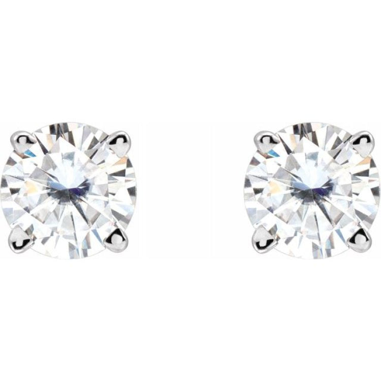14K White Gold 4.5 mm Stuller Lab-Grown Moissanite Earrings