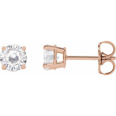 14K Rose Gold 5 mm Stuller Lab-Grown Moissanite Earrings
