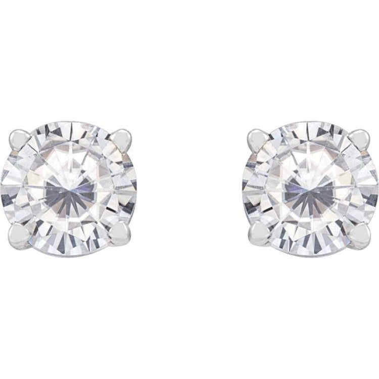 Sterling Silver 5 mm Stuller Lab-Grown Moissanite Stud Earrings