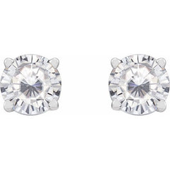 Sterling Silver 5 mm Stuller Lab-Grown Moissanite Stud Earrings