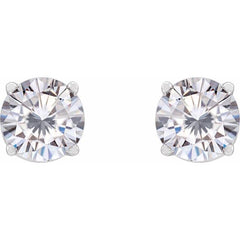 Sterling Silver 5.5 mm Stuller Lab-Grown Moissanite Stud Earrings