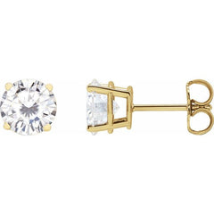 14K Yellow Gold 6.5 mm Stuller Lab-Grown Moissanite Earrings