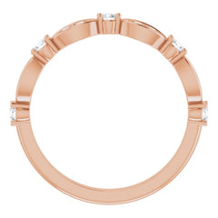 14K Rose 1/3 CTW Lab-Grown Diamond Anniversary Band