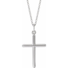 14K White Cross 18" Necklace