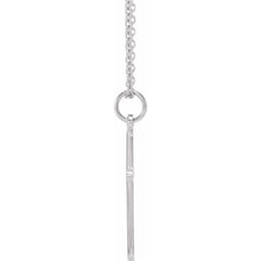 14K White Cross 18" Necklace