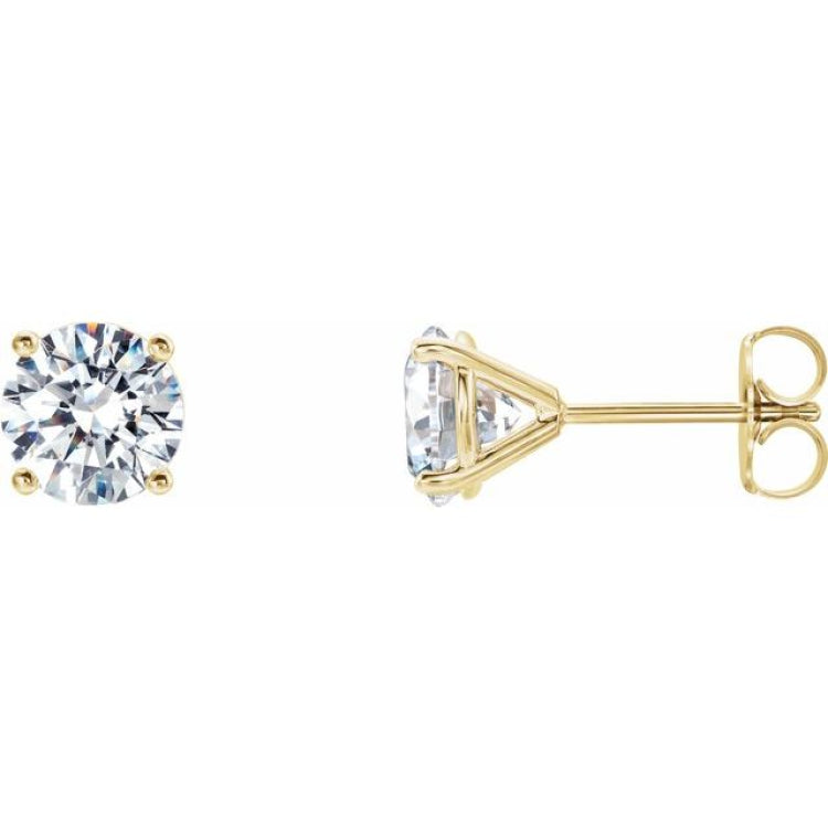 14K Yellow Gold 1 CTW Natural Diamond Cocktail-Style Earrings