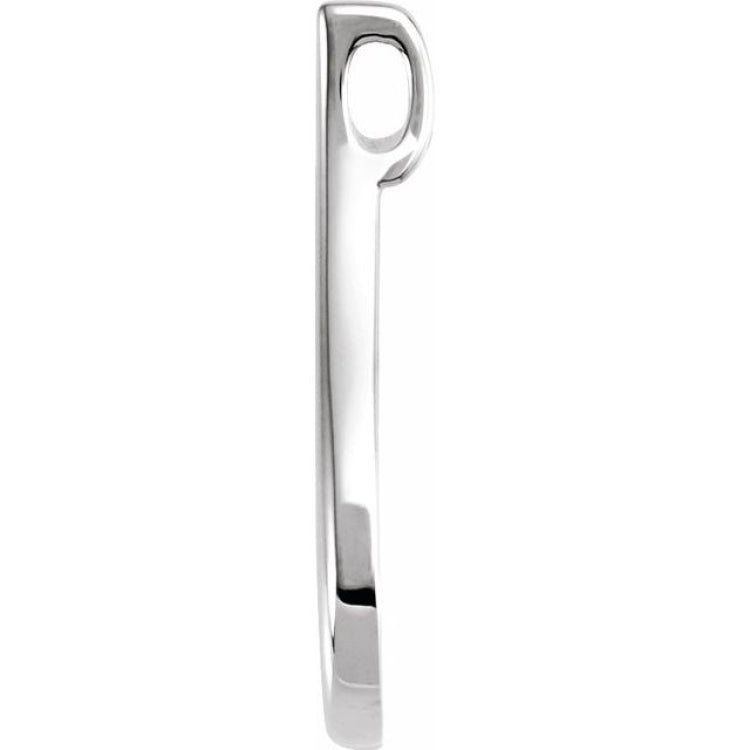 Platinum 22x12 mm Freeform Pendant