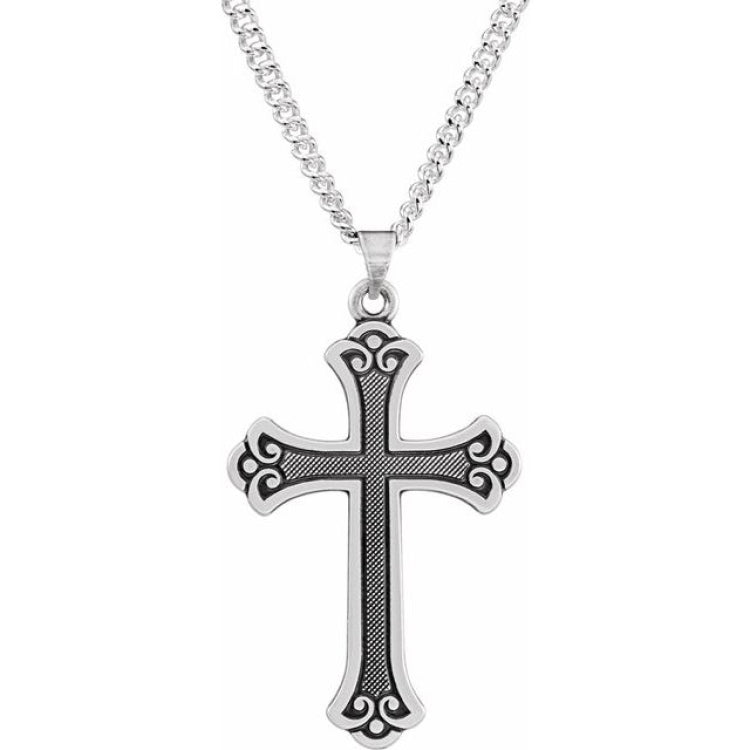 Sterling Silver Fancy Cross Pendant