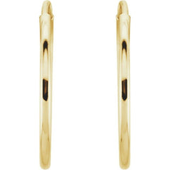 14K Yellow Endless Tube 15 mm Hoop Earring