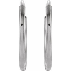 14K White Endless Tube 10 mm Hoop Earring