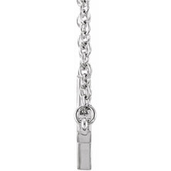 Sterling Silver 17x9 mm Sideways Cross 16-18" Necklace