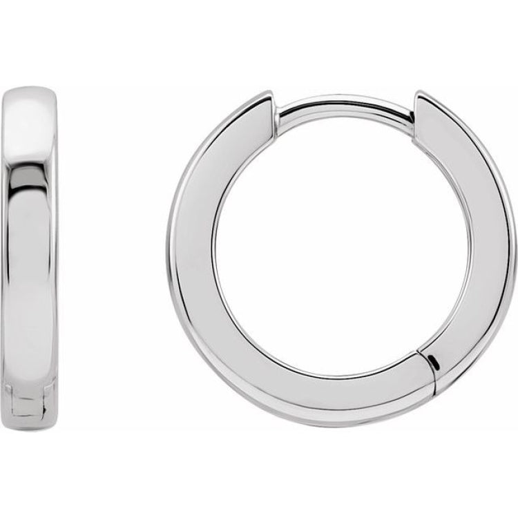 Sterling Silver Hinged 14 mm Hoop Earrings